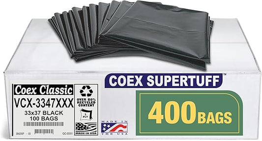 Aluf Plastics - Value COEX 3 Ply Garbage Bags, 33 Gallon, 2 Mil