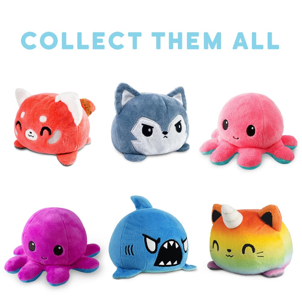 TeeTurtle - The Original Reversible Octopus Plushie - Christmas Trees + Ornaments - Cute Sensory Fidget Stuffed Animals That Show Your Mood