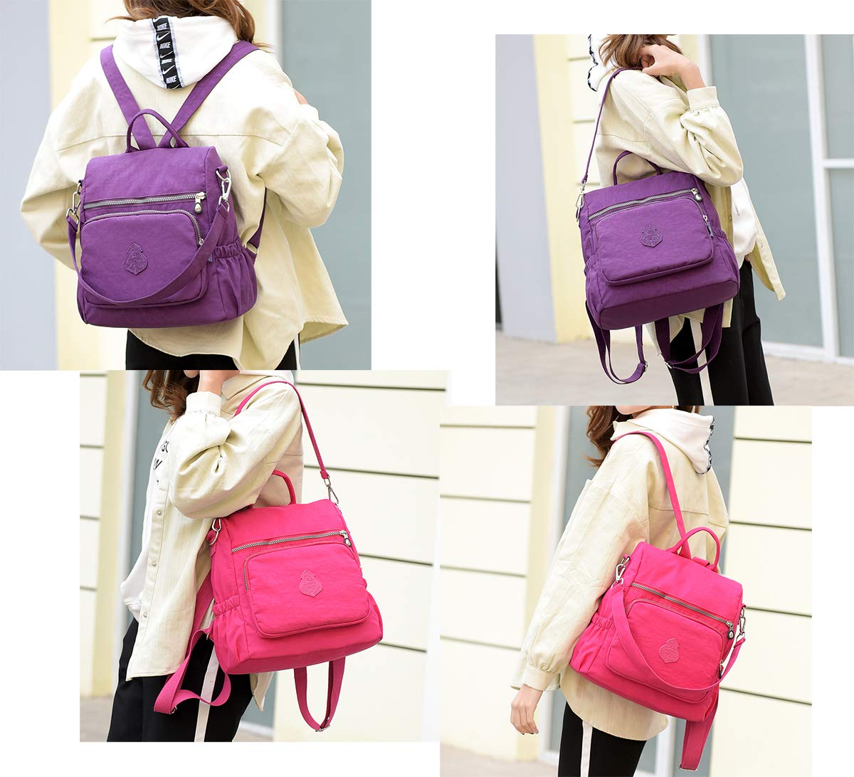 Estwell Women Backpack Ladies Rucksack Handbag Anti-theft Waterproof Nylon School Bag Travel Casual Daypack Fashion Shoulder Bag