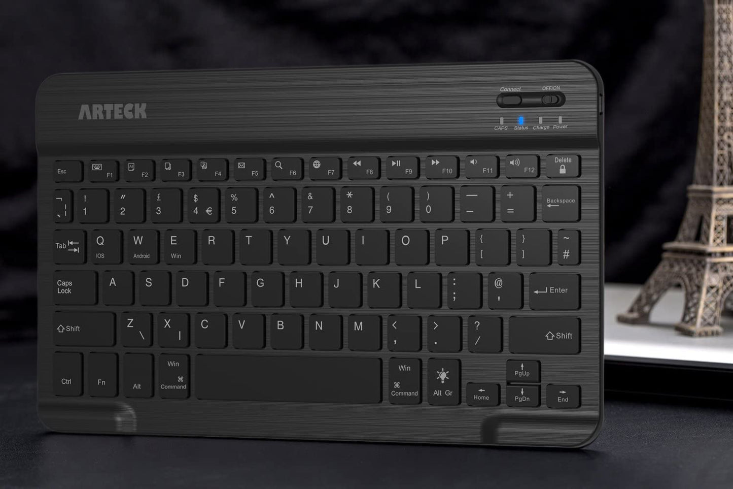 Arteck Universal Backlit 7-Colors & Adjustable Brightness Ultra Light Slim Portable Wireless Bluetooth 3.0 Keyboard for iOS iPad Pro, iPad Air, iPad Mini, Android, MacOS, Windows Tablets PC Smartphone