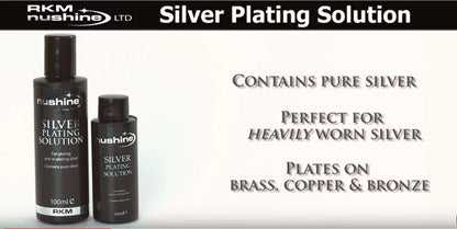 Nushine Silver Plating Solution 100ml - permanently plate PURE SILVER onto worn silver, brass, copper and bronze (eco friendly formula)