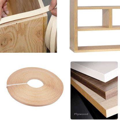 Yarlung 1.9cm x 76.2m Roll Birch Plywood Edge Banding, Preglued Real Wood Veneer Edging, Iron on with Hot Melt Adhesive, Flexible Wood Tape Sanded to Perfection for Furniture Restoration