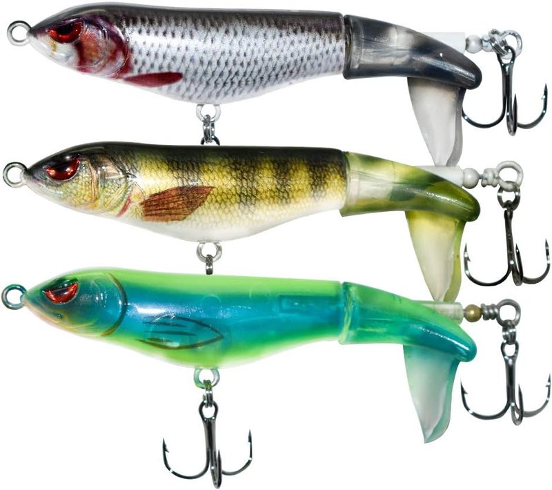 Plopper Topwater Fishing Lure - 4.3-Inch Floating Bait with Rotating Tail for Freshwater & Saltwater Pike and Bass
