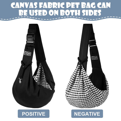 Adiwo Puppy Carrier - Reversible Hands-free Dog Carry Sling for Small & Medium Dogs & Cats, Soft & Comfortable, Adjustable Dog Carrier Bag Shoulder Tote for Outdoor Walking, Travel & Shopping