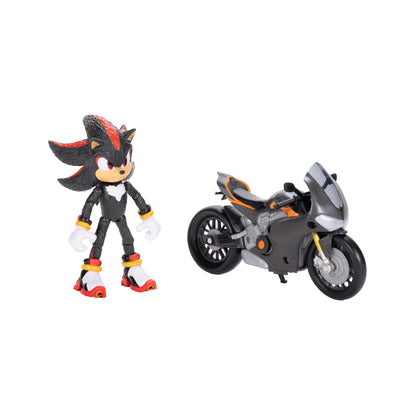 Sonic 3 MOVIE Sonic the Hedgehog Shadow Figure & Motorcycle by Jakks Pacific, Officially Licensed Movie Collectible, Stands 5” / 12.7 cm Tall, Premium Action Figure, Suggested for Ages 3+