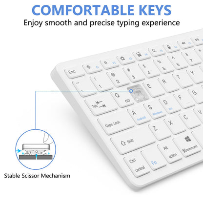 MMK Bluetooth Keyboard, Tablet Keyboard Compatible iPad 11th Generation,iPad 10th/9th/8th & Air 5th/4th, iPda Pro 13/12.9/11-Inch and Air 13/11-Inch Models and More Bluetooth-Enabled Devices-White