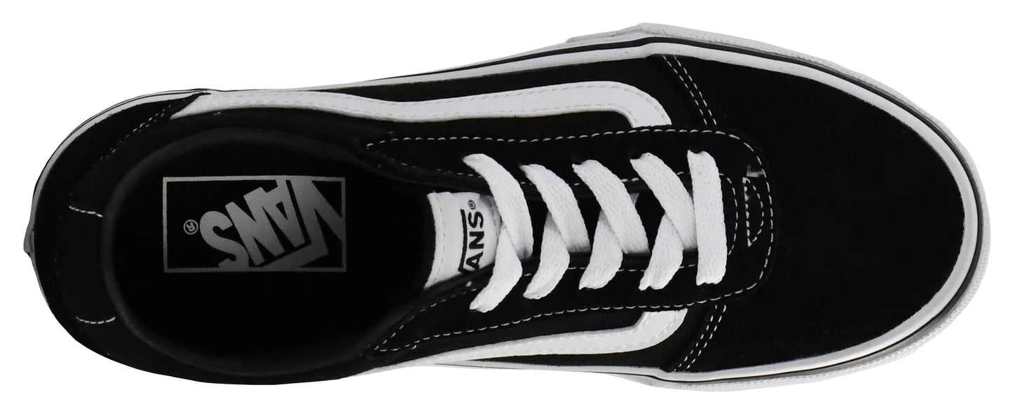 Mens Vans Size 9, Ward Sneaker Black & White Suede Canvas Lace Up Shoes, Low Top Men's Trainers, Lightweight Sports Shoes by Vans Active Wear Range (9 UK)