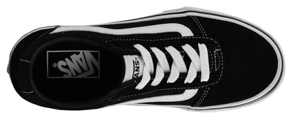 Mens Vans Size 9, Ward Sneaker Black & White Suede Canvas Lace Up Shoes, Low Top Men's Trainers, Lightweight Sports Shoes by Vans Active Wear Range (9 UK)