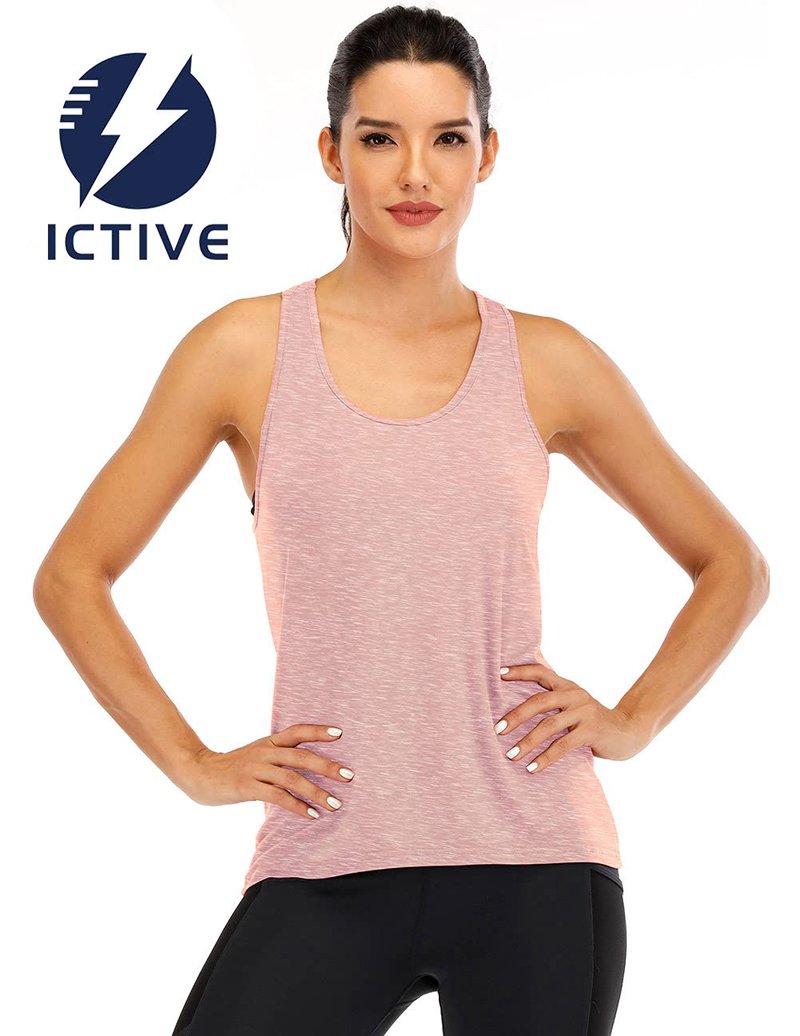ICTIVE Womens Cross Backless Workout Tops for Women Racerback Open Back Shirts Athletic Sleeveless Clothes Apricot XL