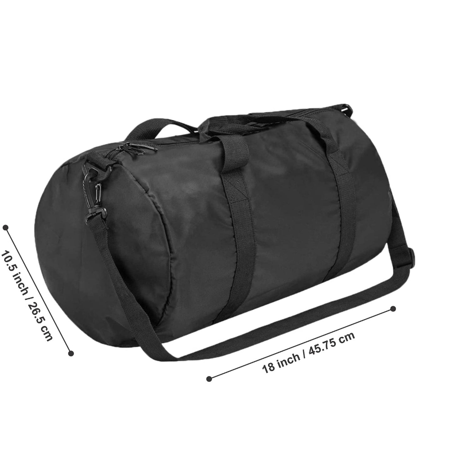 Gym Duffle Bag with Shoe Compartment Foldable Men Women Travel Fitness Holdall Barrel Sports Bags - Shoulder Strap Swimming Football Basketball Tennis Luggage Weekender Light Weight Dry Bags (Black)