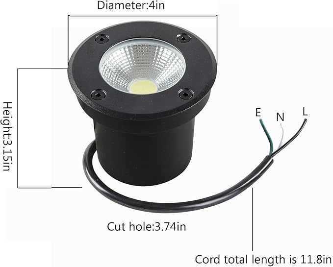 Outdoor In Ground Lights 110V 120V,IP65 Waterproof Well Light,7W 700lm,CCT Selectable LED Landscape Lighting Wired for Garden Yard,Pathway,Driveway,Deck,Pack of 8