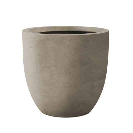 Kante 16.5" Dia Round Concrete Planter, Large Outdoor Modern Indoor Decorative Plant Pots with Drainage Hole and Rubber Plug for Home and Garden, Weathered Concrete
