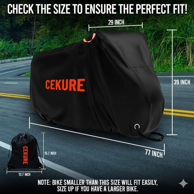 Bike Cover - Waterproof Heavy Duty Oxford for 1-2 Bikes | Tear Resistant & Windproof with Carry Bag