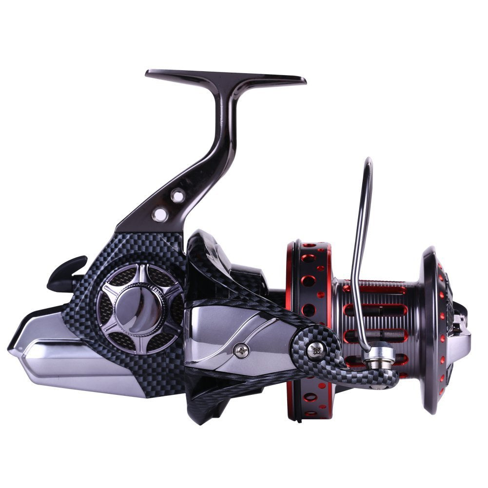 HiUmi Full Metal Body Big Spool Casting Spinning Fishing Reels 8000 9000 10000 11000 12000 PescaSaltwater Boat Rock Surf Fishing Reel (8000)