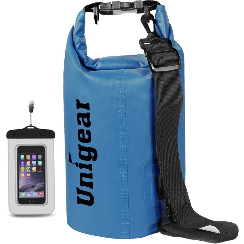 Unigear Dry Bag Waterproof, Floating and Lightweight Bags for Kayaking, Boating, Fishing, Swimming and Camping with Waterproof Phone Case (Sky Blue, 10L)