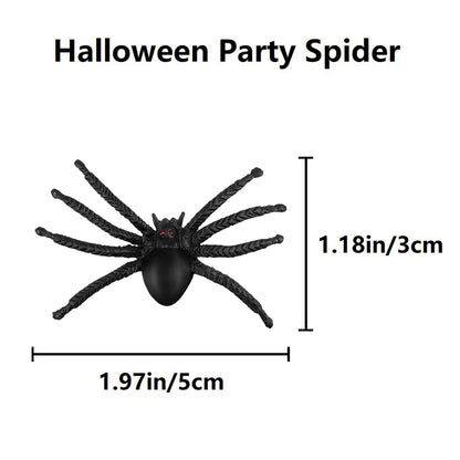 JIALWEN 50PCS Realistic Halloween Plastic Spiders Small Size Black Spiders Toys Fake Spiders Prank Props for Halloween Party Decorations