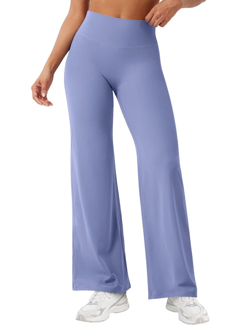 YEOREO Workout Leggings Womens No Front Seam Straight Leggings 29" High Waist Buttery Eddiy Gym Yoga Pants Ocean Blue S