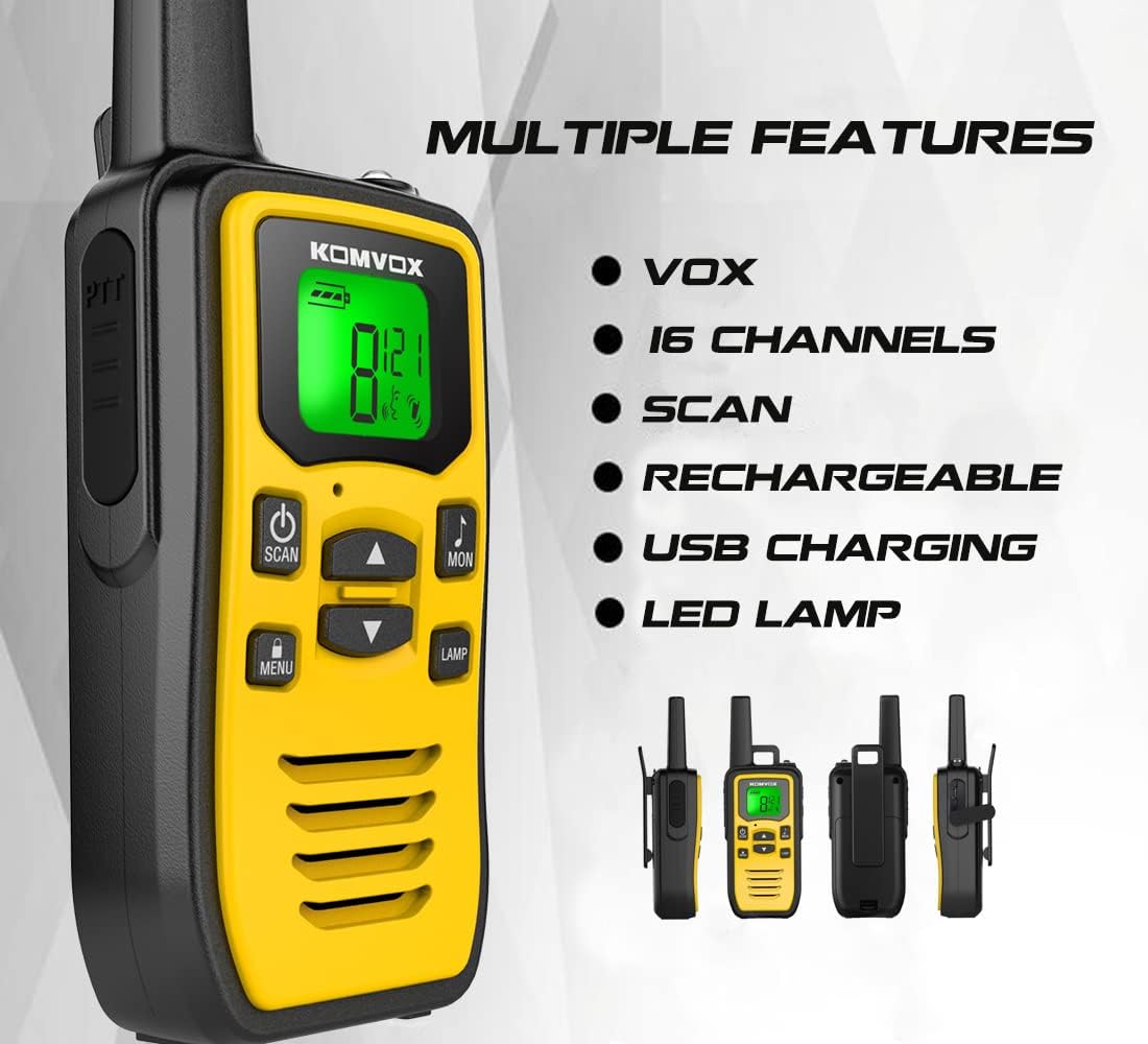 Professional Walkie Talkies for Adults, Rechargeable PMR Two Way Radios, 2 Way Radios Walky Talky Survival Gear and Equipment