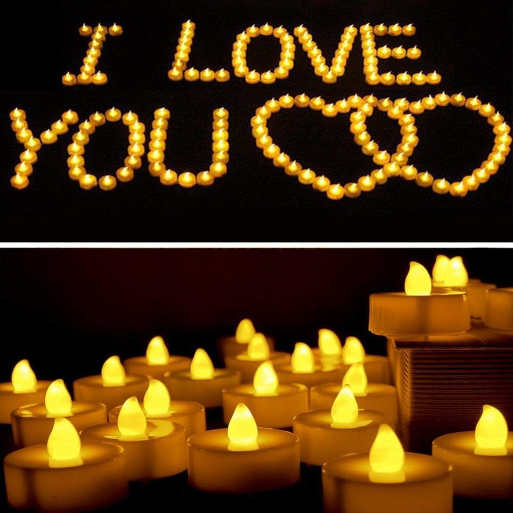 FANSIR LED Tea Light Candles, 50 Pack Flameless Candle Lights Battery Operated Realistic and Bright Led Tea Lights for Party Wedding Birthday Halloween Gifts Home Decoration (Batteries Include)