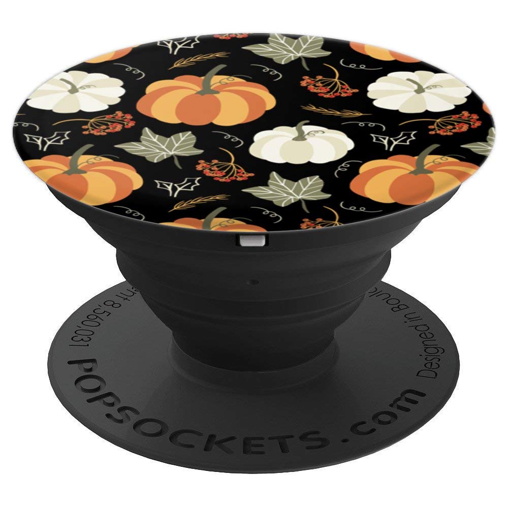 Autumn falling leaves and pumpkin spice harvest happy fall PopSockets PopGrip: Swappable Grip for Phones & Tablets PopSockets Adhesive PopGrip