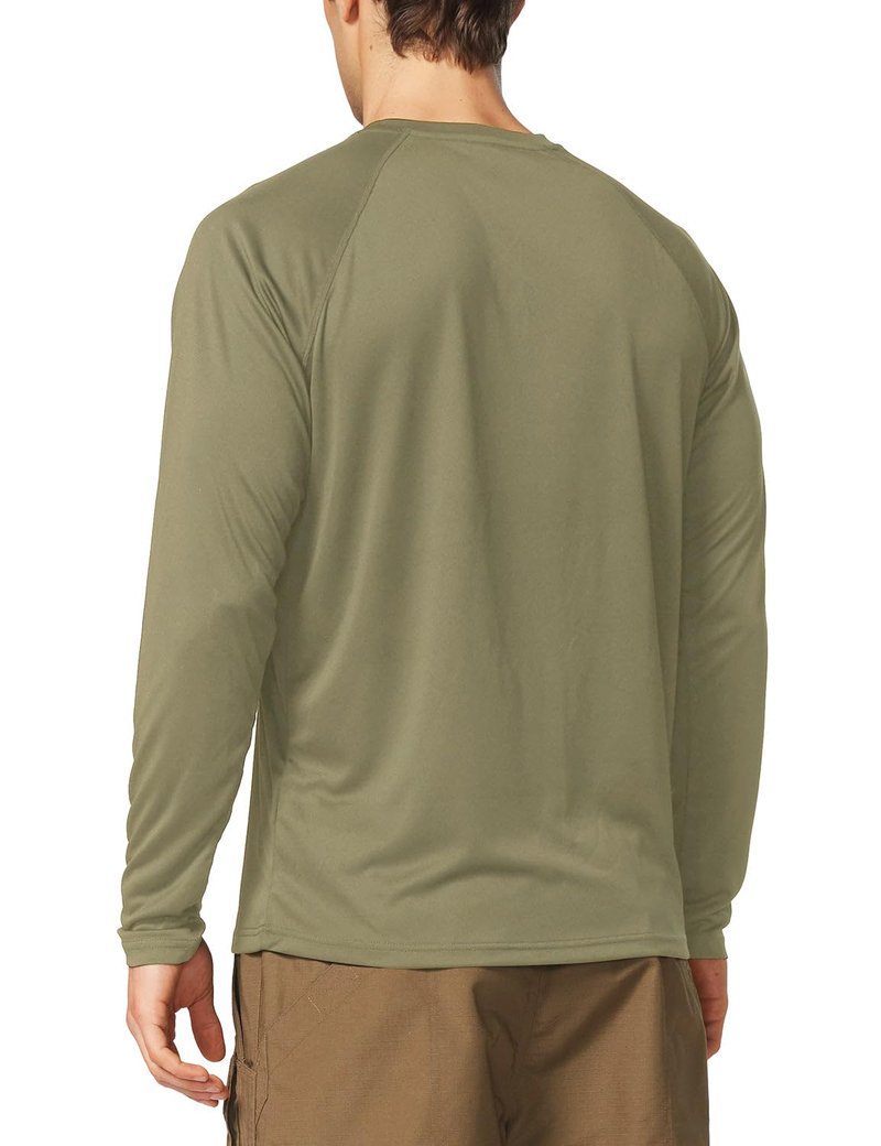 baleaf Mens UPF 50+ Sun Protection Shirts Long Sleeve Rash Guard, Quick Dry 4-Way Stretch for Fishing Swimming Surfing 01-Slate Green 2XL