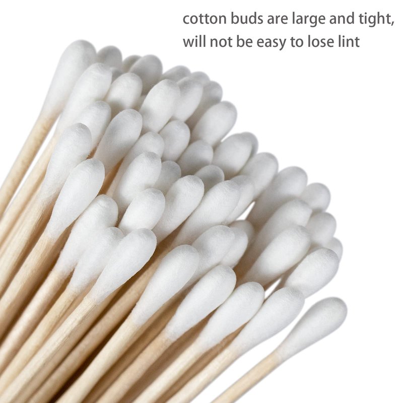 500Ct 6'' Lint Free Long Cotton Swabs - Pure Cotton Tips Gun Cleaning Swabs with Durable Stem, Also fit Makeup, Pet Care, Electronic, Household- Case Package