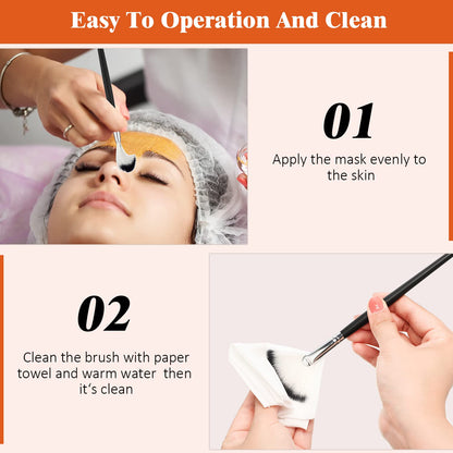9 Pieces Facial Fan Mask Brushes, Soft Facial Applicator Brushes Tools for Peel Glycolic Makeup for Mud Cream(Champagne)