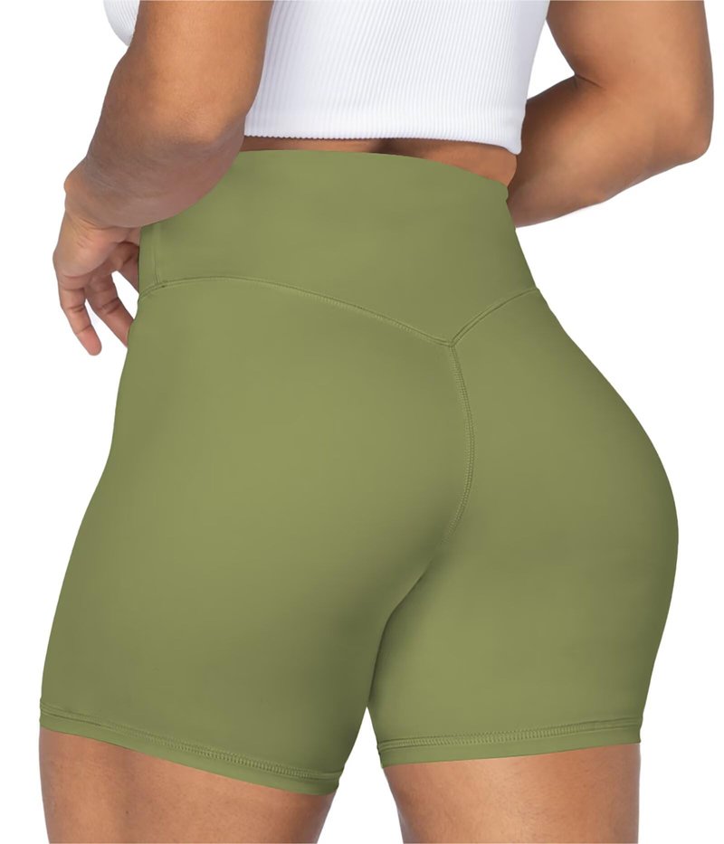 Sunzel Women's Biker Shorts in High Waist Tummy Control with No Front Seam 5" Bubblegum Pink Small