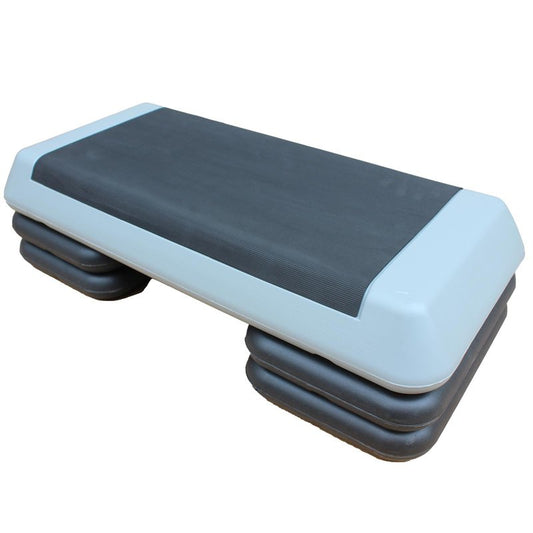 Adjustable Workout Aerobic Exercise Step Platform, Fitness & Exercise Step Platform with 2 Stackable Risers for Home Gym Cardio Training(Grey)