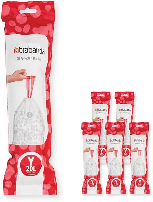Brabantia PerfectFit Trash Bags Thick Plastic Trash Can Liners