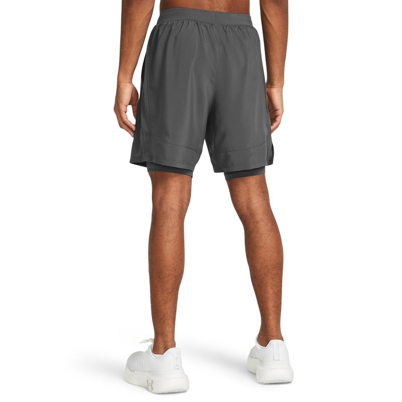 Under Armour Men's Launch Run 7-inch 2-in-1 Shorts, (025) Castlerock/Castlerock/Reflective, Large