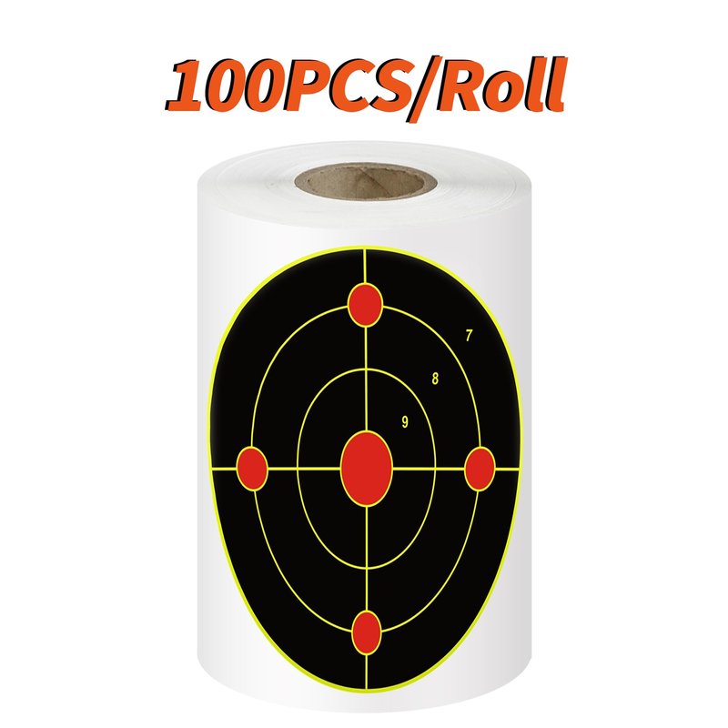 NYEONHRT 6" Shooting Targets Splatter Target Stickers, 100 Pcs Self Adhesive Paper Targets for Shooting Range with Fluorescent Yellow Impact Feedback for Gun Airsoft Rifle Shooting Accessories