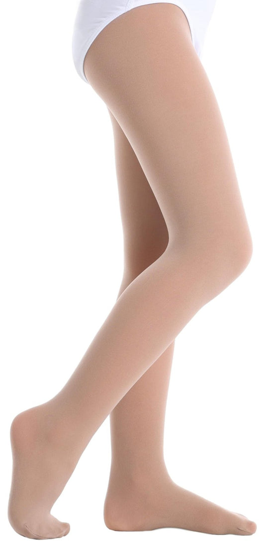 Yitoco Girls Soft Tights Seamless Dance Ballet Leggings for Toddlers Kids Students Tan Stocking Footed Tights (1 Pairs, Nude, 6-8 Years, YOTS01-SK-1CM)