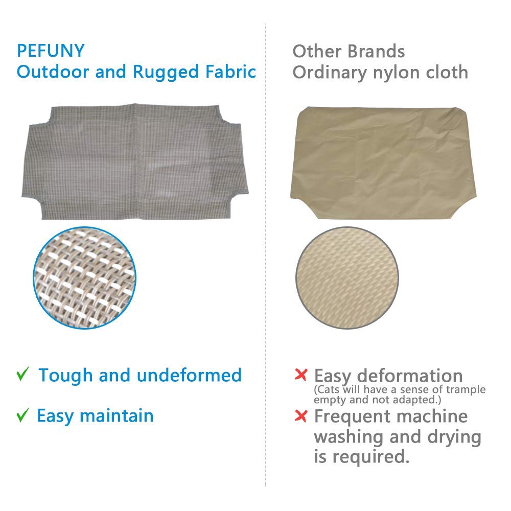 PEFUNY Cat Window Hammock – Mess-Free Waterproof Cats Window Perch for Large Cats, Strong Suction Cup Hammock with Flannel Cover, Indoor Cat Seat, Beige