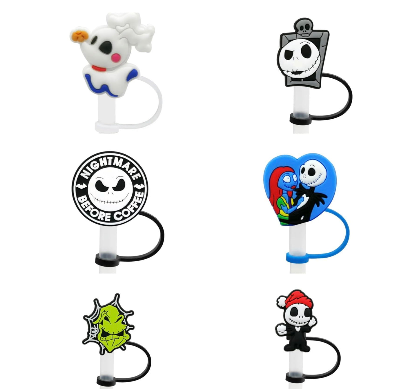 6 Pack 10mm Straw Toppers Compatible With Stanley 30oz & 40oz Tumbler Cups (Halloween Bundle)