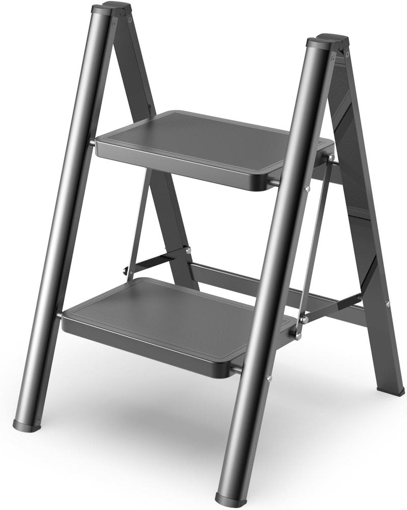 HBTower 2 Step Ladder - Lightweight Folding Step Stool with Anti-Slip Pedal | 330 Lbs Capacity, Portable Design