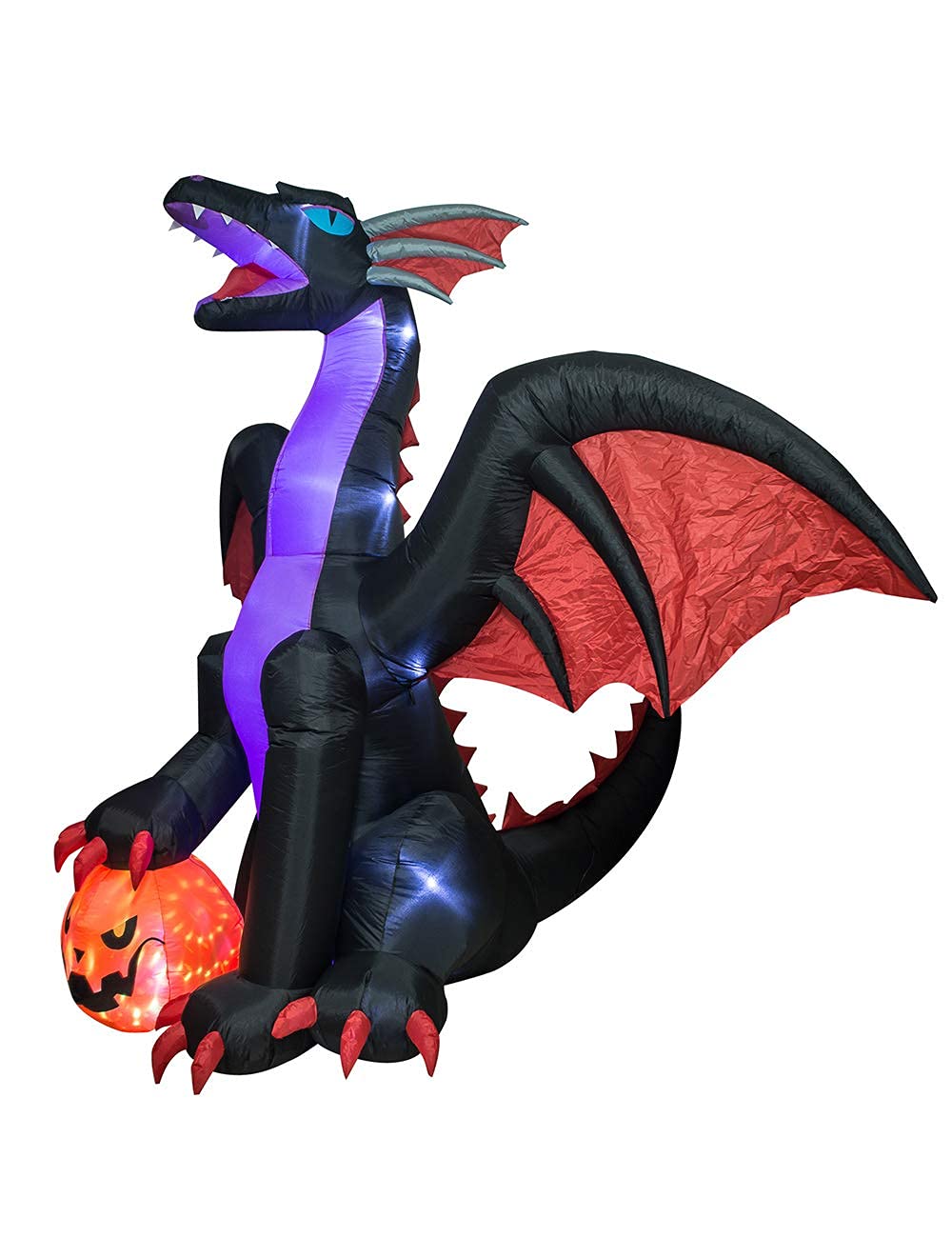 TRMESIA 8Ft Halloween Inflatable Huge Dragon Decoration Outdoor,Halloween Blow up Dragon for Indoor Backyard Garden Lawn Decoration Holiday Outside Yard Display Dinosaur Inflatable for Party