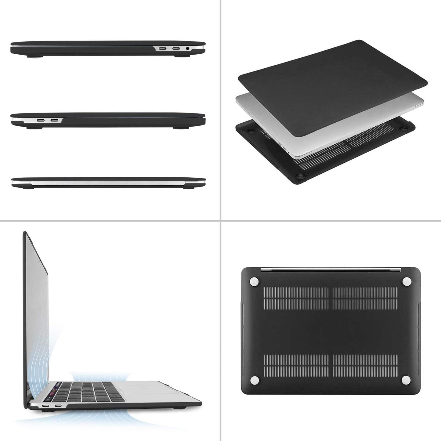 MOSISO Compatible with MacBook Pro 13 inch Case 2025 2024 2023 2022-2016 M2 M1 A2338 A2289 A2251 A2159 A1989 A1706 A1708 with/without Touch Bar, Plastic Hard Shell Case Cover, Black