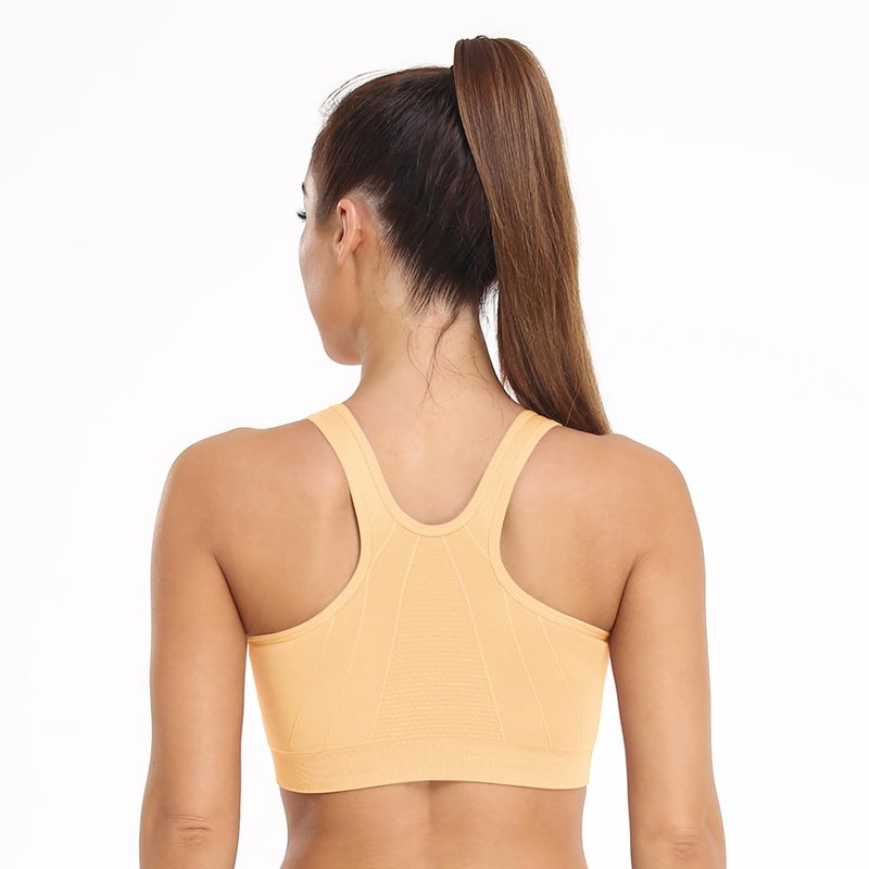 Women's Zip Front Sports Bra Wireless Post-Surgery Bra Front Zipper Surgical Sports Bras Racerback Yoga Bra Workout Running Fitness Compression Bras 3 Pack (Large, 3 Pack(Black+Flesh+Light Purple))