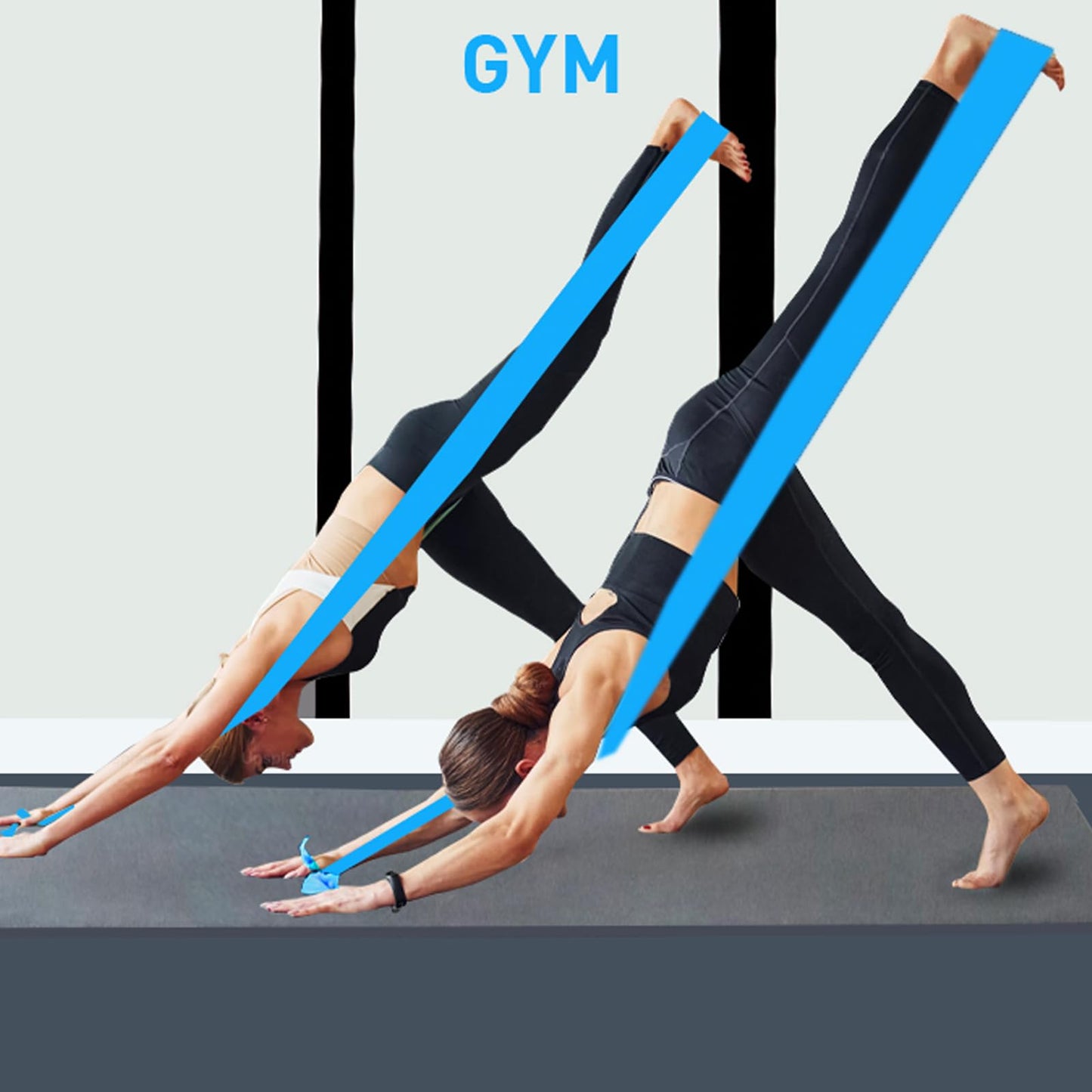 A AZURELIFE Resistance Bands,Professional Long Non-Latex Elastic Stretch Bands,Exercise Bands for Physical Therapy, Yoga, Pilates, Rehab, at-Home or The Gym Workouts, Strength Training