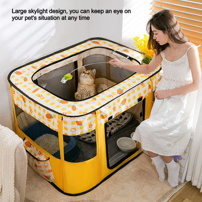Foldable Pet Playpen Portable Kennel Cage for Puppy Dog Kitten Cat, Indoor/Outdoor Pop up Pet Tent Fence (XL,Pink)