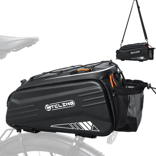 Bike Bags for Bicycle Rear Rack, Waterproof Hard Shell Bike Rack Bag, 8L Reflective Ebike Trunk Pannier with Shoulder Strap, Bike Saddle Bag, Seat Bag for Commuter Travel Outdoor Cycling Accessories