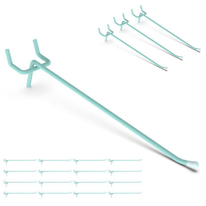 HUHOLE Pegboard Hooks 6 Inch 50PC, Blue Peg Board Hooks, Fit 1/4" or 1/8" Pegboard, Ideal Peg Board Organizer Accessories for Garage Tool Organization, Wall Storage (Blue, 6 Inch)