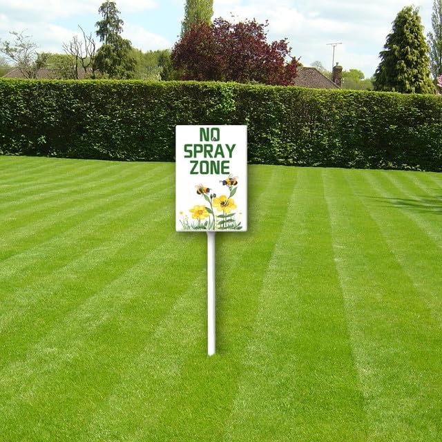 Uptell No Spray Zone Yard Signs with Stakes Aluminum Sign for House/Front Door and Business Outdoor Decoration 8x12 Inch
