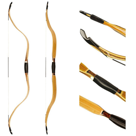AF Archery Recurve Bow Traditional Horse Bow for Mounted Archery and Precision Shooting, Sicai Bow Peak Heritage of Ming Dynasty(45lbs, Bamboo)
