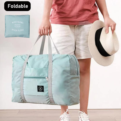 2 Pack Foldable Travel Duffel Bag for Airlines Carry on Bag Weekender Overnight Hospital Tote Bag Gym Duffel Bag, BLUE&PINK