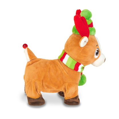 Cuddle Barn | Tooty Rudy - Farting Reindeer Toy | Christmas Plush Walks, Shakes Tail, Makes Fart Noises - Sings We Wish You a Smelly Christmas | White Elephant Gift for Adults, Teens, Kids - 10 Inches