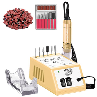 20000RPM Electric Nail Drill Professional Nail File Drill Acrylic Nails Kit for Manicure Gel Nail Polish Remover with 1 Pack of Sanding Bands(Pink)