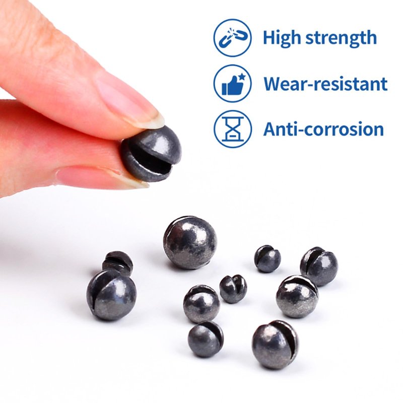 IFQKNUYL Fishing Weights Sinkers 230pcs/100pcs Weight Sinkers 5 Sizes Round Split Shot Sinker Removable Fishing Weights Sinkers (100, Big Size)