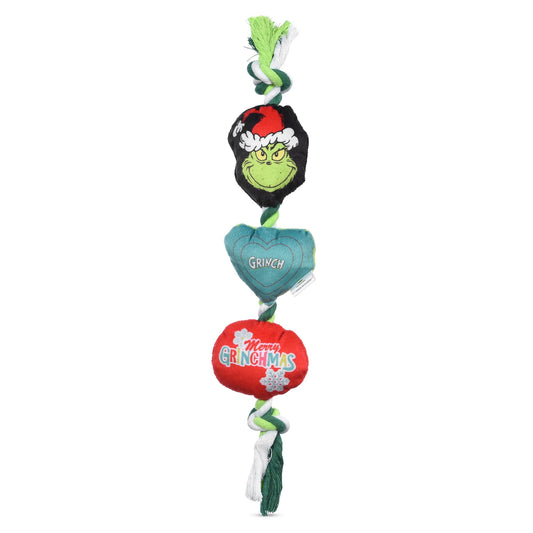 Dr. Seuss for Pets How The Gr Stole Christmas 14 " Heart Rope Toy for Dogs | Squeaky Dog Toys, Rope Dog Toys, Holiday Toys for Dogs, Pet Christmas Stocking Gifts | The Gr Dog Toys (FF25748)
